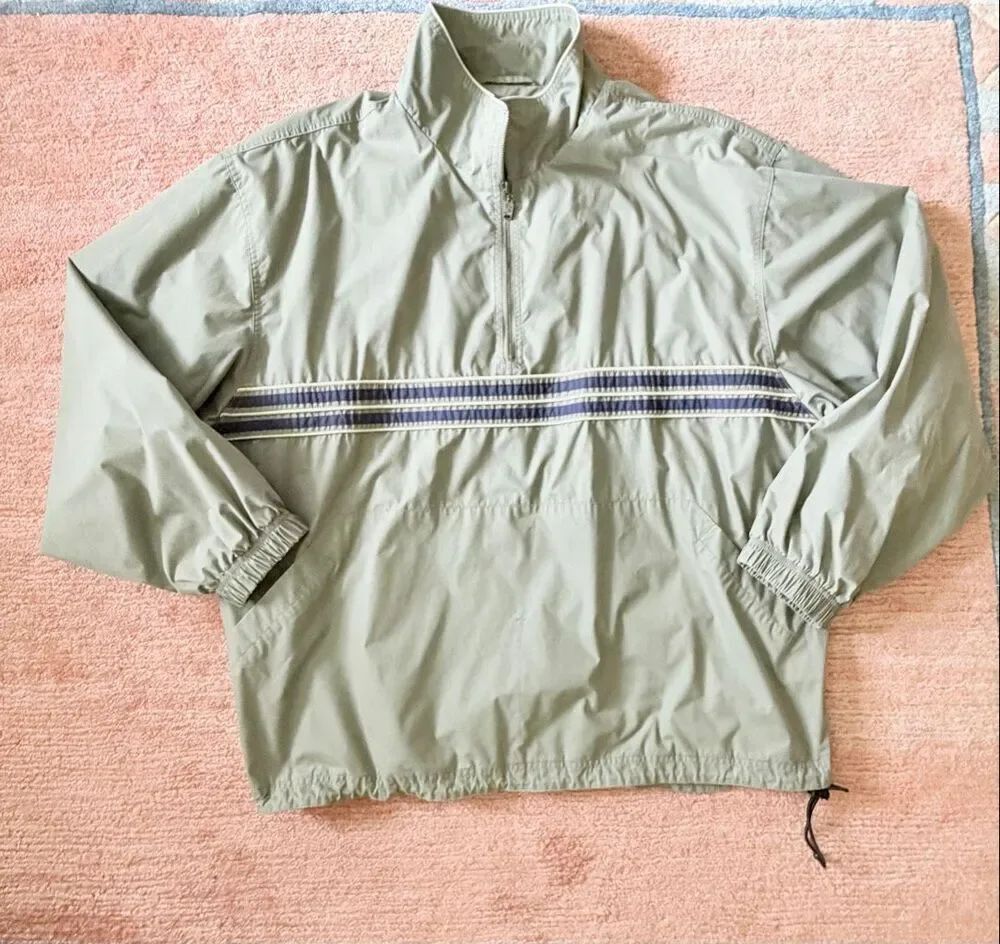 Vintage Timberland Anorak Windbreaker Jacket XXL Sage Green Half Zip Pullover 20